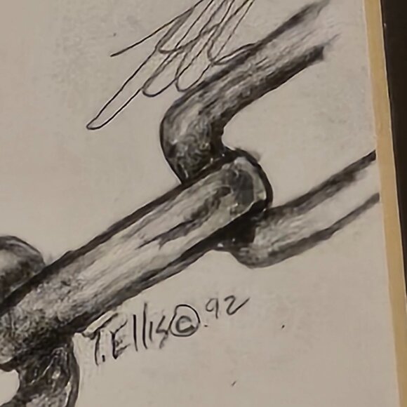 Set of 2 Framed Hand Signed Black History Graphite Drawings by T. Ellis - Picture 8 of 14